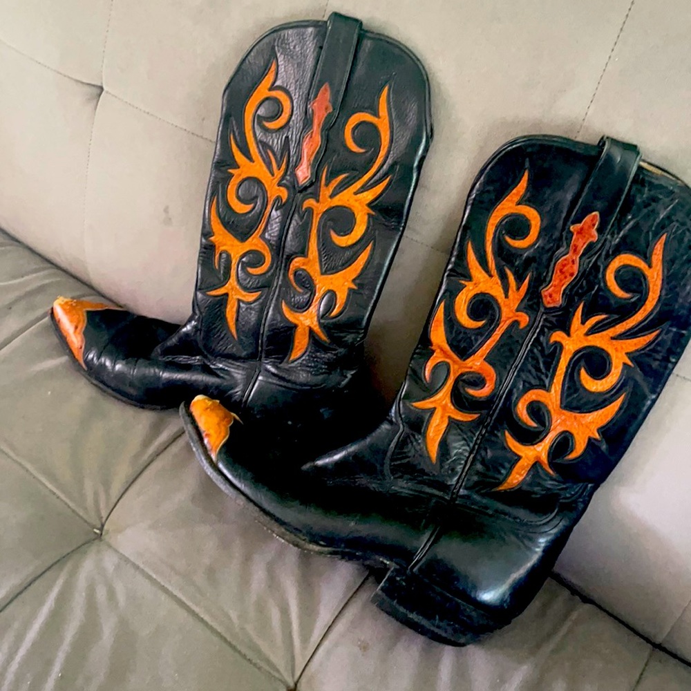 Vintage Buffalo Chips leather cowboy boots